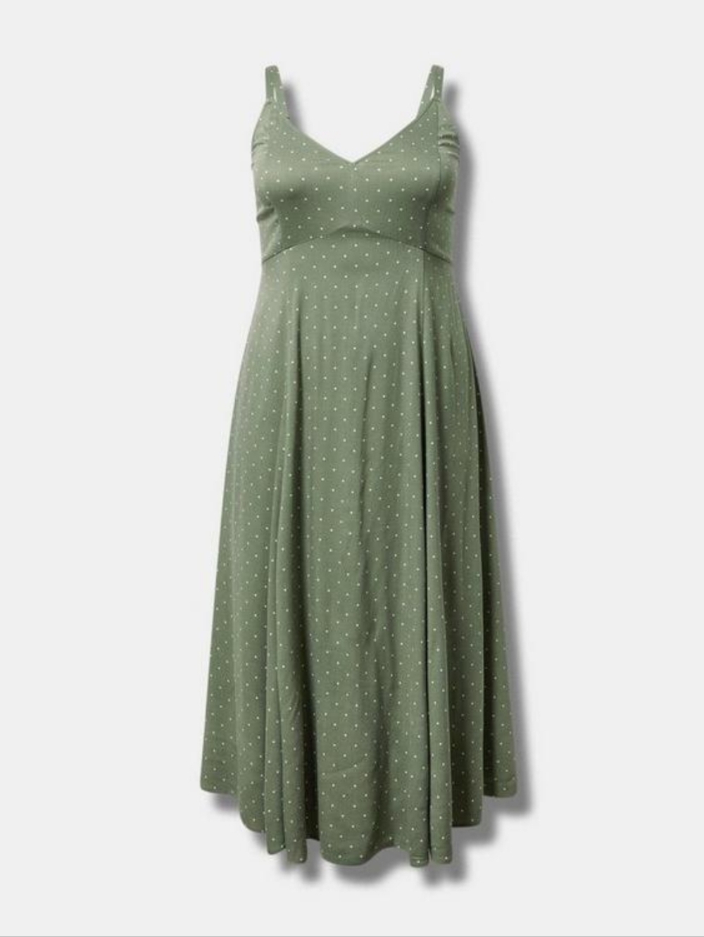 Sage Green Polka Dot Midi Dress